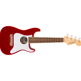 Fullerton Strat® Uke, Walnut Fingerboard, White Pickguard Candy Apple Red