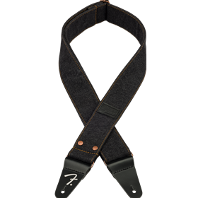 Fender® x Wrangler® Riveted Denim Strap, Black