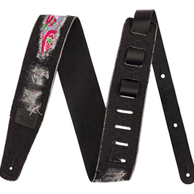 Fender® x Wrangler® Ripped Denim Strap, Black