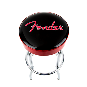 Fender® Red Sparkle Logo Barstool, Black/Red Sparkle 30"