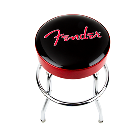 Fender® Red Sparkle Logo Barstool, Black/Red Sparkle, 24"