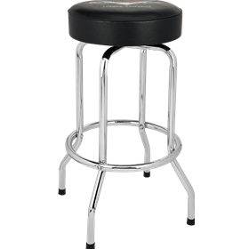 Fender® Custom Shop Chevron Logo Barstool, Black/Chrome, 30"