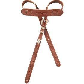 Gretsch® Vintage Tooled Leather Guitar Strap, Walnut