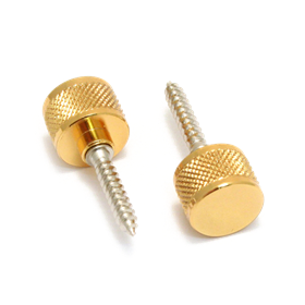 Strap Buttons, Most Gretsch® Guitars, with Mounting Hardware, Gold (Pair)