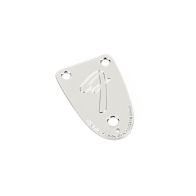 '70s Vintage-Style 3-Bolt "F" Stamped Bass Neck Plate, Chrome
