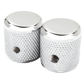 Pure Vintage '58 Telecaster® Knurled Knobs, (2), Chrome/Aluminum