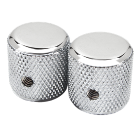 Pure Vintage '60s Telecaster®/P Bass® Knurled Knobs, (2), Chrome/Aluminum