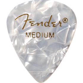 Premium Celluloid 351 Shape Picks, Medium, White Moto, 144-Pack