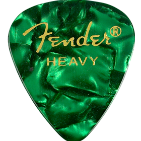 Premium Celluloid 351 Shape Picks, Heavy, Green Moto, 144-Pack