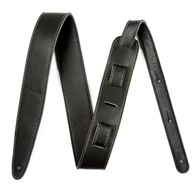 Artisan Crafted Leather Strap, Black, 2"