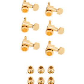 Locking Stratocaster®/Telecaster® Staggered Tuning Machines (Gold) (6)