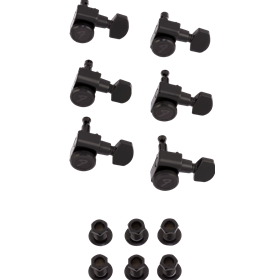 Locking Stratocaster®/Telecaster® Staggered Tuning Machines (Black) (6)