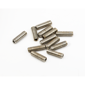 Standard Series Bass Bridge Saddle Height Adjustment Screws, 6-32 X 7/16" Hex, Nickel (12)