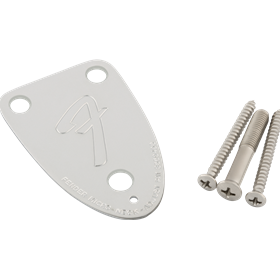'70s Vintage-Style 3-Bolt "F" Stamped Guitar Neck Plate, Chrome