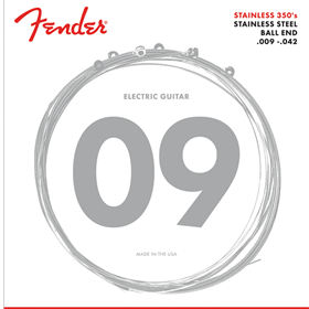 Stainless 350's Guitar Strings, Stainless Steel, Ball End, 350L Gauges .009-.042, (6)