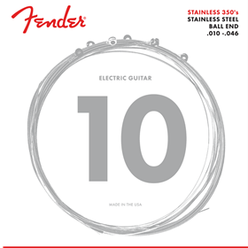 Stainless 350's Guitar Strings, Stainless Steel, Ball End, 350R Gauges .010-.046, (6)