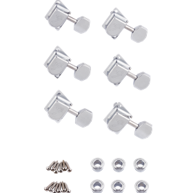 70s "F" Style Stratocaster®/Telecaster® Tuning Machines Chrome (6)