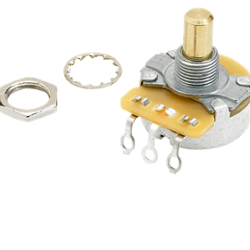 Pure Vintage 250K Solid Shaft Potentiometer with Mounting Hardware
