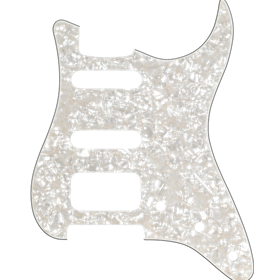 Pickguard, Stratocaster® H/S/S, 11-Hole Mount, Aged White Moto, 4-Ply