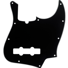 Pickguard, Jazz Bass®, 10-Hole Mount (with Truss Rod Notch), B/W/B, 3-Ply