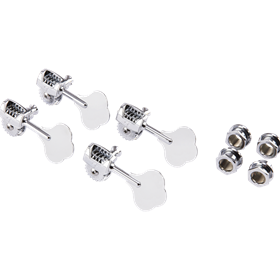 Deluxe Bass Tuners with Fluted-Shafts (4), Chrome
