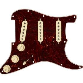 Pre-Wired Strat® Pickguard, Custom Shop Fat 50's SSS, Tortoise Shell 11 Hole PG