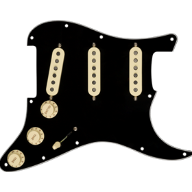 Pre-Wired Strat Pickguard, Custom Shop Custom '69 SSS, Black 11 Hole PG