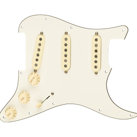 Pre-Wired Strat Pickguard, Custom Shop Custom '69 SSS, Parchment 11 Hole PG