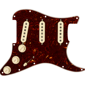 Pre-Wired Strat Pickguard, Tex-Mex SSS, Tortoise Shell 11 Hole PG