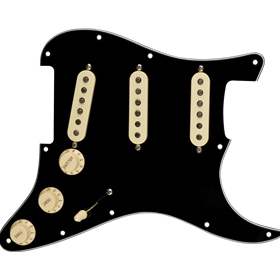 Pre-Wired Strat Pickguard, Original '57/'62 SSS, Black 11 Hole PG