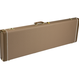 G&G Deluxe Precision Bass® Hardshell Case, Brown with Gold Plush Interior