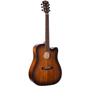 Core-DC Mahogany Dreadnought Acoustic Guitar w/ Case, Open Pore Black Burst