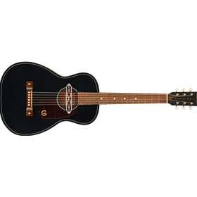 Deltoluxe Parlor, Walnut Fingerboard, Tortoiseshell Pickguard, Black Top