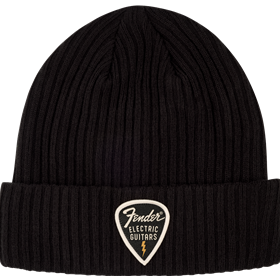 Fender® Pick Patch Ribbed Beanie, Black