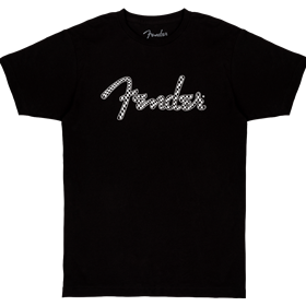 Fender® Spaghetti Logo Wavy Checker Tee, B&W Checker, S