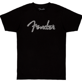 Fender® Spaghetti Wavy Checker Logo Tee, Black, M