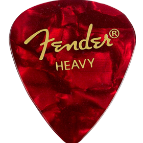 Premium Celluloid 351 Shape Picks, Heavy, Red Moto, 12-Pack