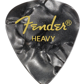 Premium Celluloid 351 Shape Picks, Heavy, Black Moto, 12-Pack