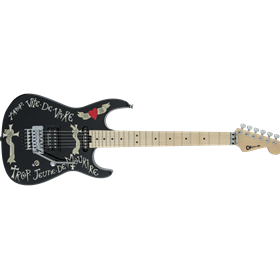 Warren DeMartini USA Signature Frenchie, Maple Fingerboard, Gloss Black with Frenchie Graphic
