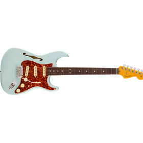 American Professional II Stratocaster® Thinline, Rosewood Fingerboard, Transparent Daphne Blue