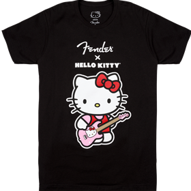 Fender® x Hello Kitty® Black Front Logo Tee, XL