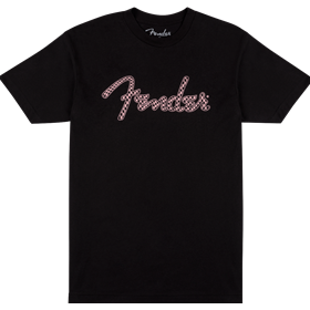 Fender® Spaghetti Logo Wavy Checker Tee, Pink Checker, XL