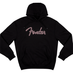 Fender® Spaghetti Logo Wavy Checker Hoodie, Pink Checker, XXL