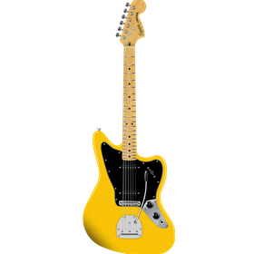 2025 FSR Affinity Series® Jaguar®, Graffiti Yellow, Black PG, Maple Fretboard