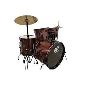400 Series 5-piece Stage Drumset w/ 22" Bass Drum & Throne, Ruby Red Sparkle