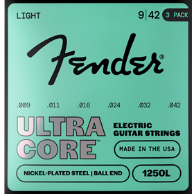 1250 Ultracore™ Guitar Strings, Nickel Plated Steel, Ball End, 1250L Gauges .009-.042, (6) 3-Pack