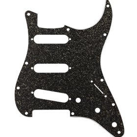 Hybrid Glass/Glitter Stratocaster® S/S/S Pickguard, Dark Gray Sparkle