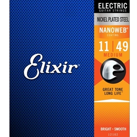 Elixir Medium Electric Nickel Plated Steel With Nanoweb Coating (.011 - .049)