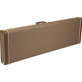 G&G Deluxe Jazz Bass® Hardshell Case, Brown with Gold Plush Interior