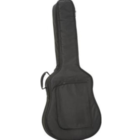 Polyester gig bag for acoustic guitar, with 3/4" foam padding, headliner lining, padded handle, 2" a